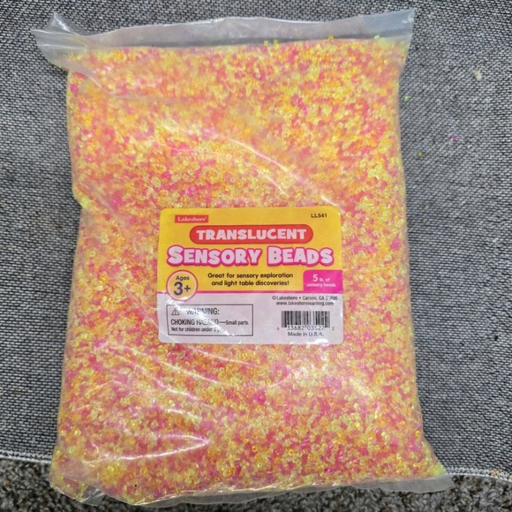 Lakeshore Learning Translucent Sensory Beads 5lb Bag Pink Yellow New LL541 STEM